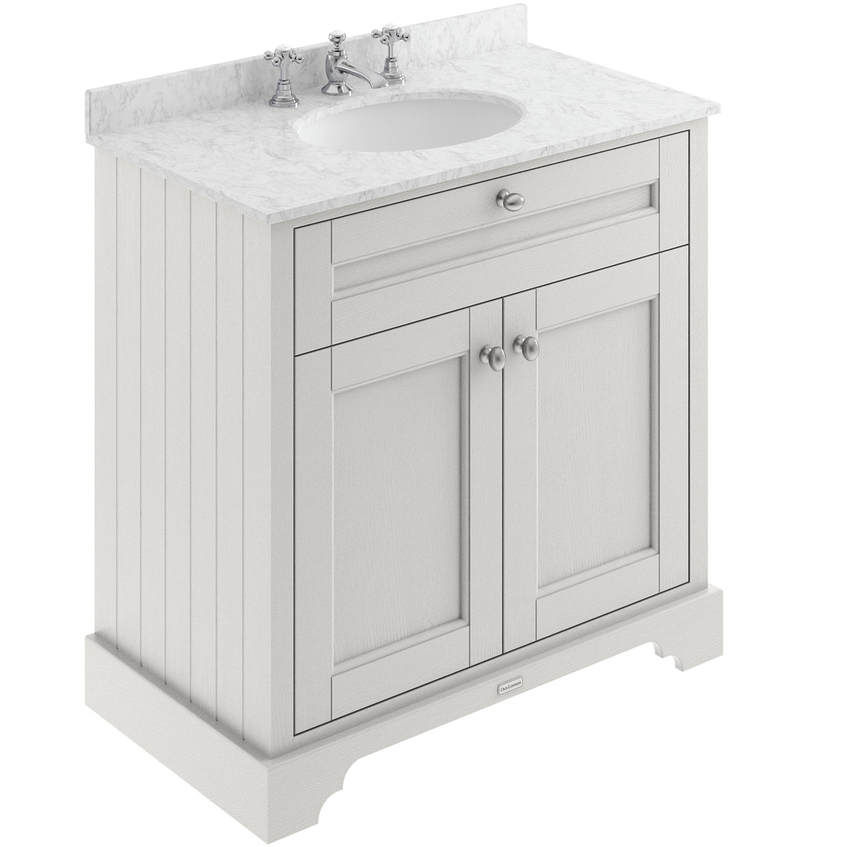 Old London 800mm Freestanding Vanity Unit & Basin, Round Bowl, 2 Door Timeless Sand LOF432