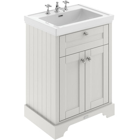 Old London 600mm Freestanding Vanity Unit & Basin, 2 Door Timeless Sand LOF434