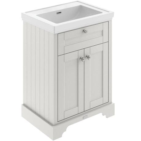 Old London 600mm Freestanding Vanity Unit & Basin, 2 Door Timeless Sand LOF444