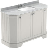 Old London 1200mm Angled Freestanding Vanity Unit & Basin, Square Bowl, 4 Door Timeless Sand LOF457
