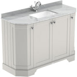 Old London 1200mm Angled Freestanding Vanity Unit & Basin, Square Bowl, 4 Door Timeless Sand LOF460