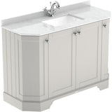 Old London 1200mm Angled Freestanding Vanity Unit & Basin, Square Bowl, 4 Door Timeless Sand LOF461