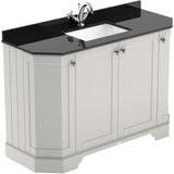 Old London 1200mm Angled Freestanding Vanity Unit & Basin, Square Bowl, 4 Door Timeless Sand LOF462