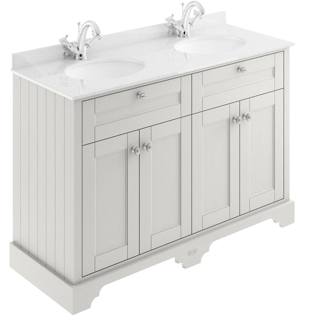 Old London 1200mm Freestanding Vanity Unit & Basin, Round Bowl, 4 Door Timeless Sand LOF464