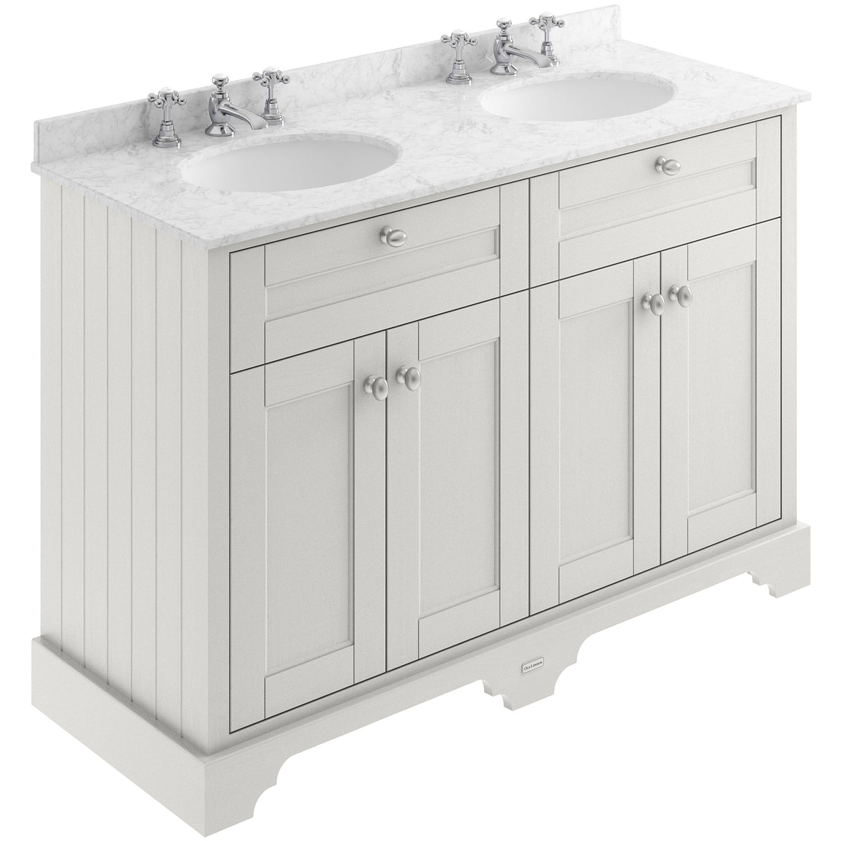 Old London 1200mm Freestanding Vanity Unit & Basin, Round Bowl, 4 Door Timeless Sand LOF468