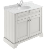 Old London 1000mm Freestanding Vanity Unit & Basin, Round Bowl, 2 Door Timeless Sand LOF478
