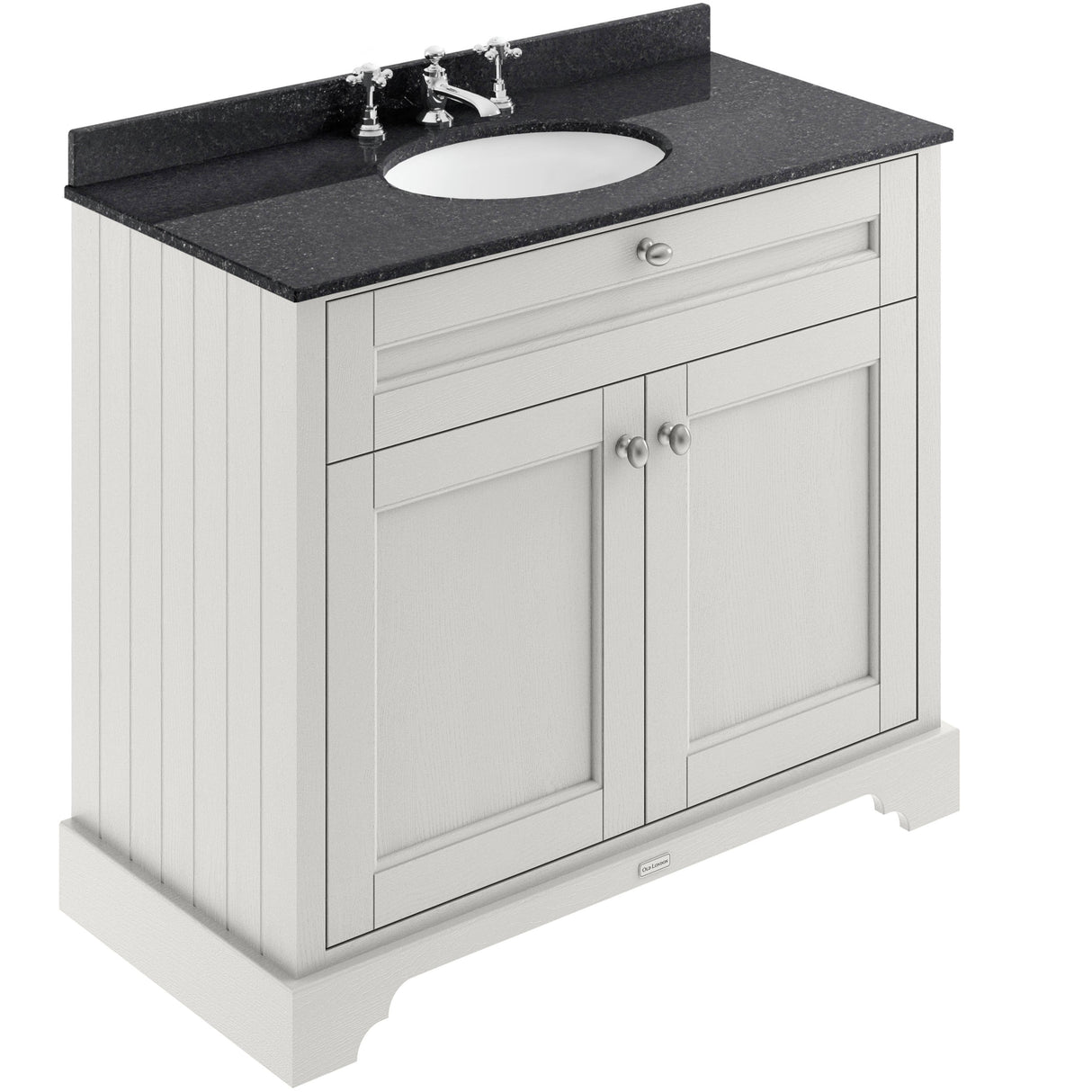 Old London 1000mm Freestanding Vanity Unit & Basin, Round Bowl, 2 Door Timeless Sand LOF479