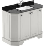Old London 1000mm Angled Freestanding Vanity Unit & Basin, Square Bowl, 4 Door Timeless Sand LOF482