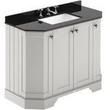Old London 1000mm Angled Freestanding Vanity Unit & Basin, Square Bowl, 4 Door Timeless Sand LOF485
