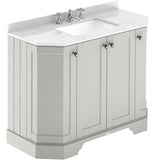 Old London 1000mm Angled Freestanding Vanity Unit & Basin, Square Bowl, 4 Door Timeless Sand LOF486