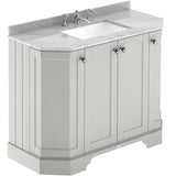 Old London 1000mm Angled Freestanding Vanity Unit & Basin, Square Bowl, 4 Door Timeless Sand LOF487