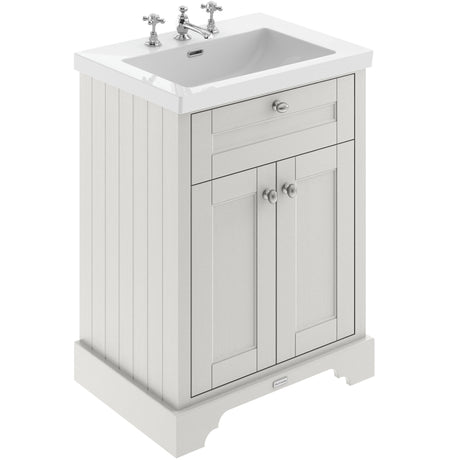 Old London 600mm Freestanding Vanity Unit & Basin, 2 Door Timeless Sand LOF490