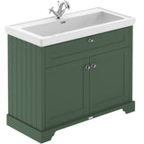 Old London 1000mm Freestanding Vanity Unit & Basin, 2 Door Hunter Green LOF808