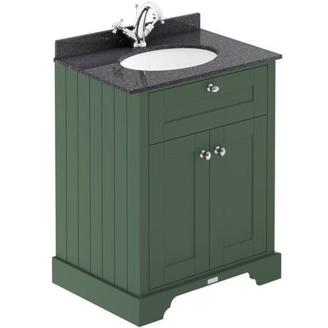 Old London 600mm Freestanding Vanity Unit & Basin, Round Bowl, 2 Door Hunter Green LOF821