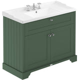 Old London 1000mm Freestanding Vanity Unit & Basin, 2 Door Hunter Green LOF837