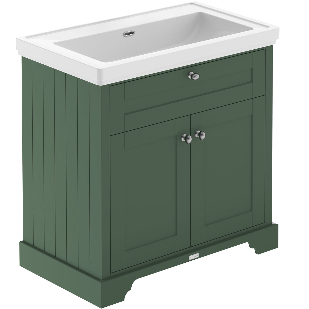 Old London 800mm Freestanding Vanity Unit & Basin, 2 Door Hunter Green LOF846
