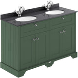 Old London 1200mm Freestanding Vanity Unit & Basin, Round Bowl, 4 Door Hunter Green LOF863