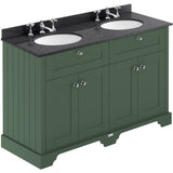 Old London 1200mm Freestanding Vanity Unit & Basin, Round Bowl, 4 Door Hunter Green LOF866