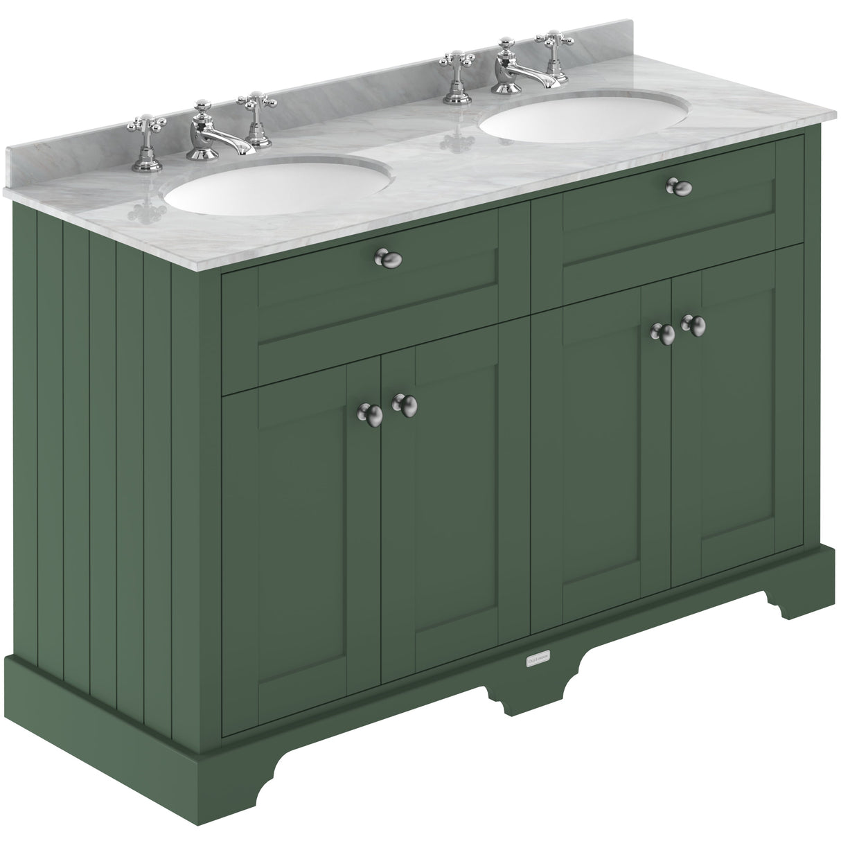 Old London 1200mm Freestanding Vanity Unit & Basin, Round Bowl, 4 Door Hunter Green LOF868