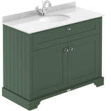 Old London 1000mm Freestanding Vanity Unit & Basin, Round Bowl, 2 Door Hunter Green LOF877