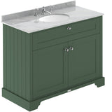 Old London 1000mm Freestanding Vanity Unit & Basin, Round Bowl, 2 Door Hunter Green LOF881