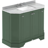 Old London 1000mm Angled Freestanding Vanity Unit & Basin, Square Bowl, 4 Door Hunter Green LOF887