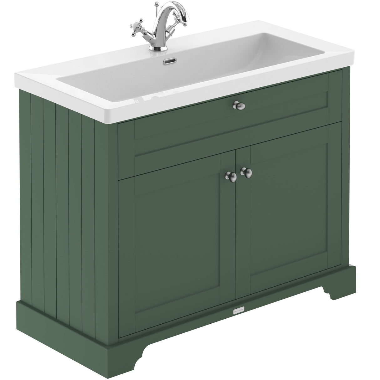 Old London 1000mm Freestanding Vanity Unit & Basin, 2 Door Hunter Green LOF888