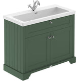 Old London 1000mm Freestanding Vanity Unit & Basin, 2 Door Hunter Green LOF888