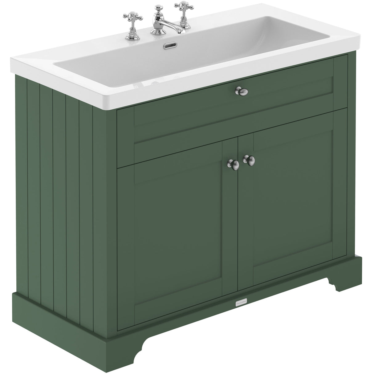 Old London 1000mm Freestanding Vanity Unit & Basin, 2 Door Hunter Green LOF889