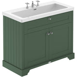 Old London 1000mm Freestanding Vanity Unit & Basin, 2 Door Hunter Green LOF889