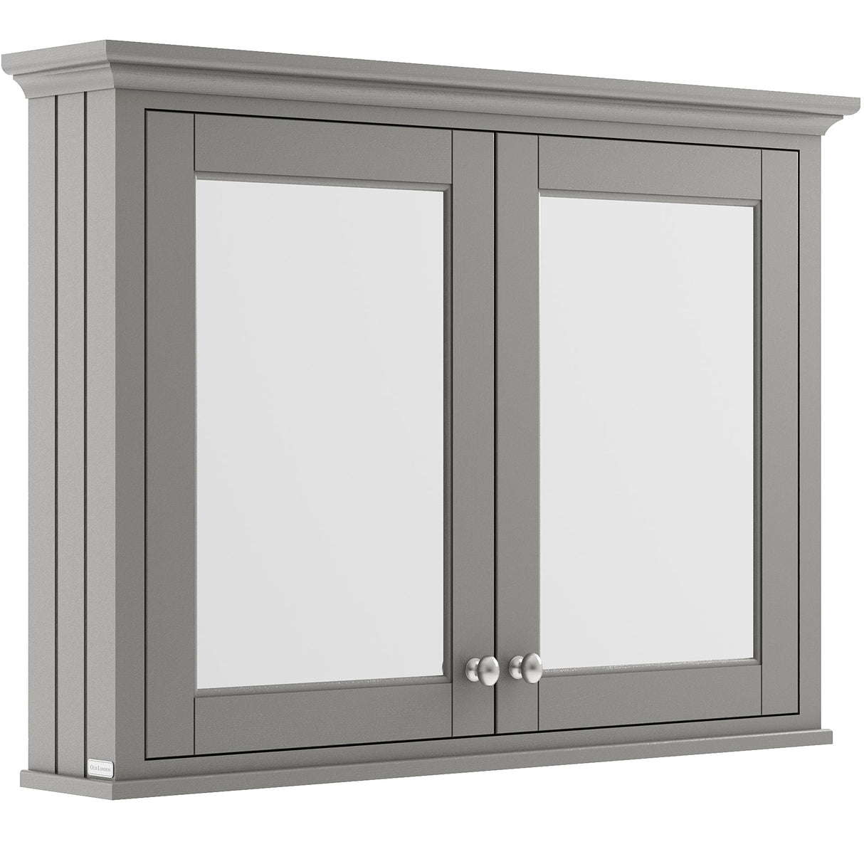 Old London Mirrored Cabinet H750 x W1050mm, 2 Door Storm Grey LON217