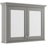 Old London Mirrored Cabinet H750 x W1050mm, 2 Door Storm Grey LON217