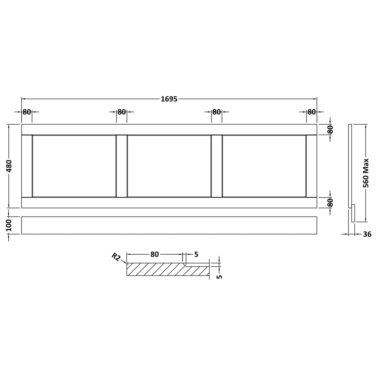 Old London Traditional Front Bath Panel Twilight Blue LOP305 LD
