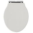 Old London Chancery Soft Close Wooden Toilet Seat With Chrome Hinges, Top Fix Timeless Sand LOS498