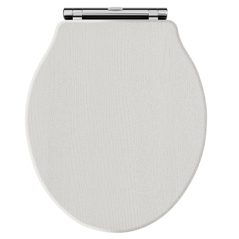 Old London Chancery Soft Close Wooden Toilet Seat With Chrome Hinges, Top Fix Timeless Sand LOS498
