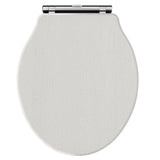 Old London Chancery Soft Close Wooden Toilet Seat With Chrome Hinges, Top Fix Timeless Sand LOS498