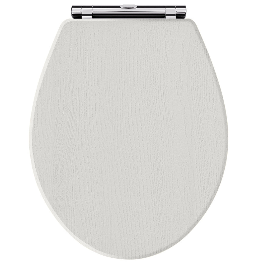 Old London Richmond Soft Close Wooden Toilet Seat With Chrome Hinges, Top Fix Timeless Sand LOS499