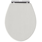Old London Richmond Soft Close Wooden Toilet Seat With Chrome Hinges, Top Fix Timeless Sand LOS499