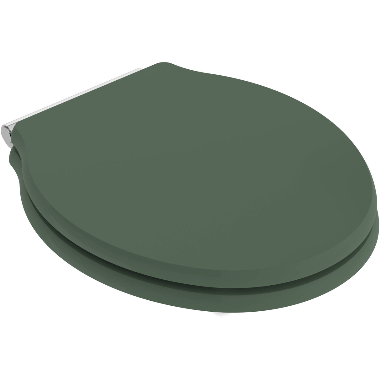 Old London Chancery Soft Close Wooden Toilet Seat With Chrome Hinges, Top Fix Hunter Green LOS898