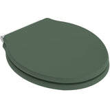 Old London Chancery Soft Close Wooden Toilet Seat With Chrome Hinges, Top Fix Hunter Green LOS898