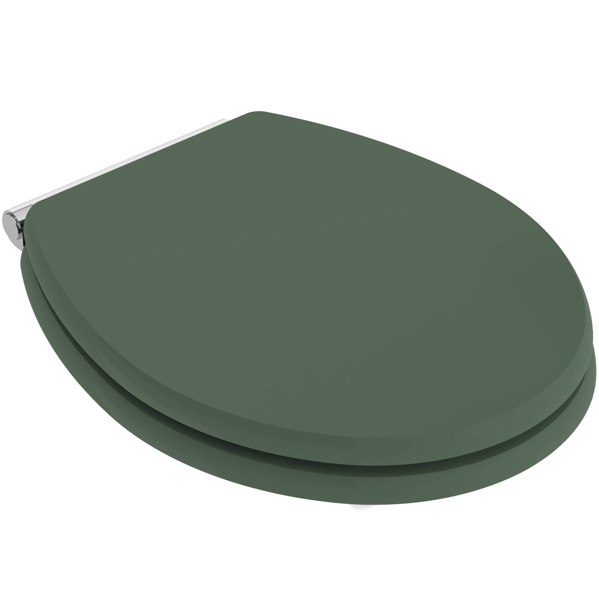 Old London Richmond Soft Close Wooden Toilet Seat With Chrome Hinges, Top Fix Hunter Green LOS899