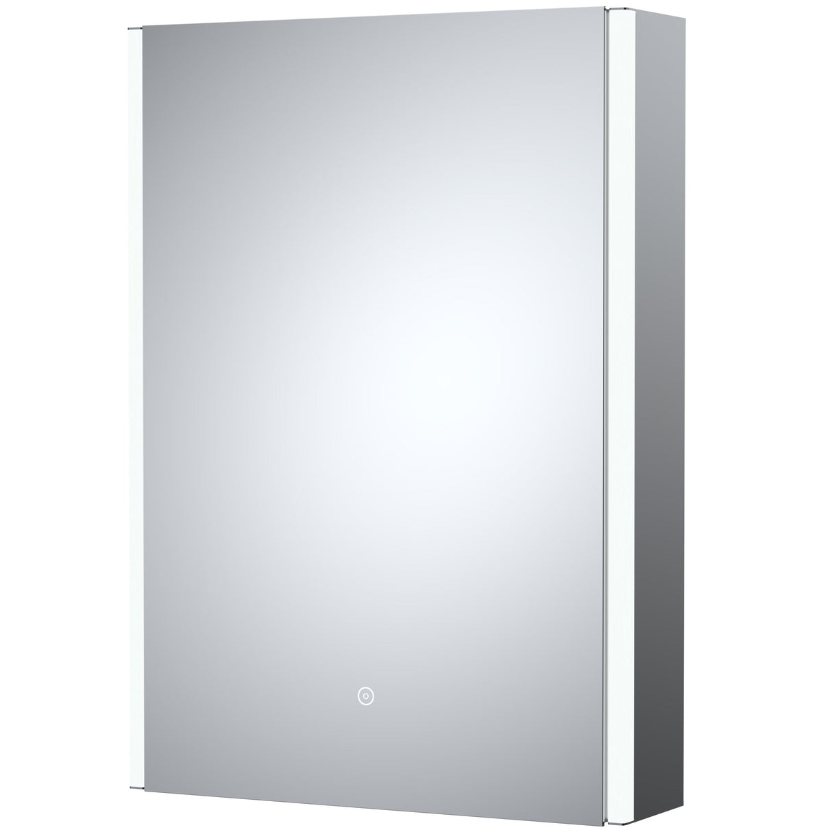 Nuie Pavo LED Touch Sensor 1 Door Mirrored Cabinet H700 x W500mm Silver LQ093