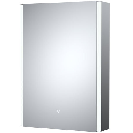 Nuie Pavo LED Touch Sensor 1 Door Mirrored Cabinet H700 x W500mm Silver LQ093