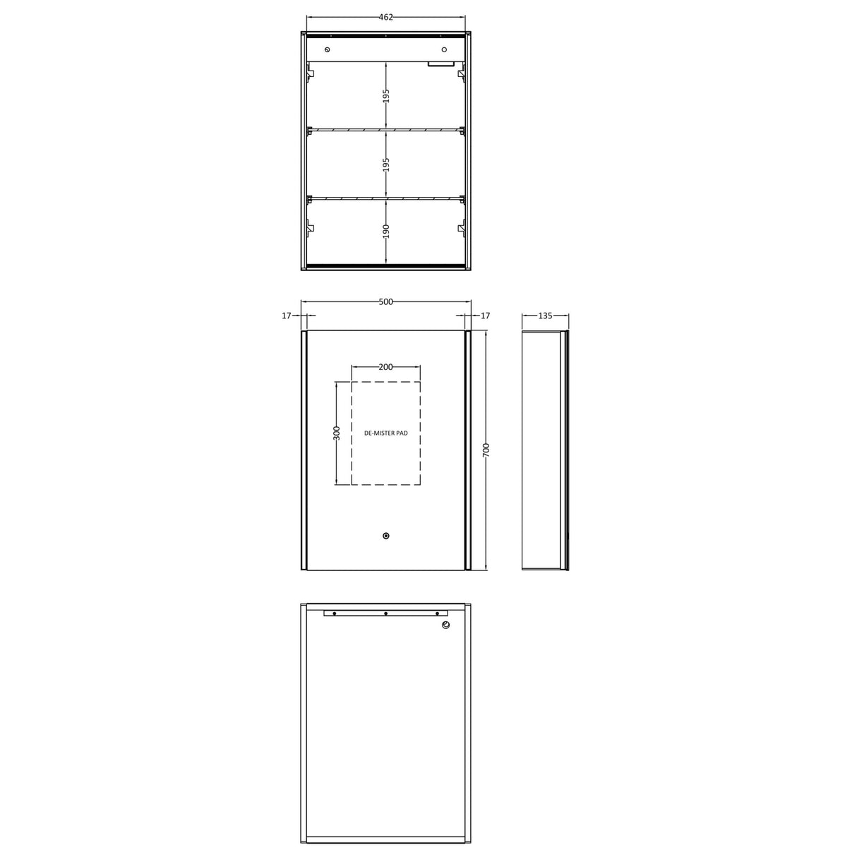 Nuie Pavo LED Touch Sensor 1 Door Mirrored Cabinet H700 x W500mm Silver LQ093 LD