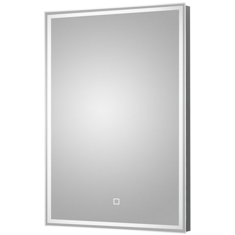 Nuie Lyra LED Touch Sensor Bathroom Mirror H700 x W500mm Silver LQ502