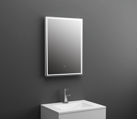 Nuie Lyra LED Touch Sensor Bathroom Mirror H700 x W500mm Silver LQ502 LS