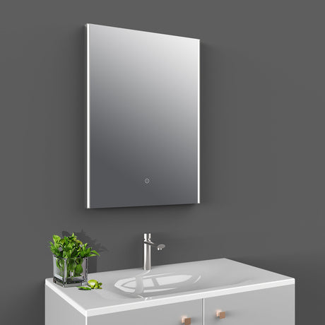 Nuie Anser LED Touch Sensor Bathroom Mirror H700 x W500mm Silver LQ503 LS