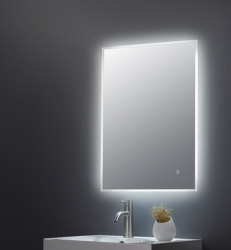 Nuie Leva LED Touch Sensor Bathroom Mirror H700 x W500mm Silver LQ602 LS