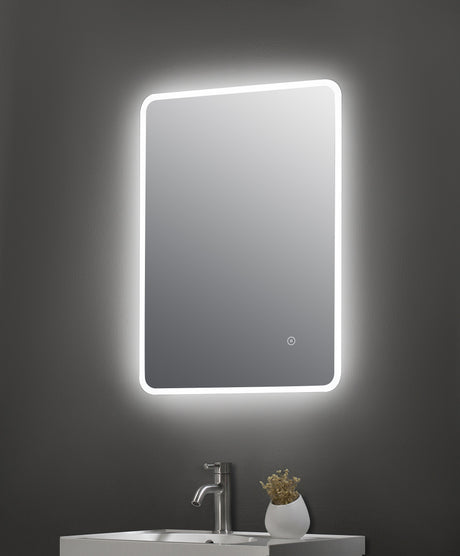 Nuie Lynx Ambient Lit LED Touch Sensor Mirror H700 x W500mm Silver LQ603 LS