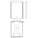 Nuie Cepheus Ambient Lit LED Touch Sensor Bathroom Mirror H800 x W600mm Silver LQ604 LD